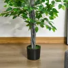 HOMCOM Nagy Műficuszfa 135 cm-es Műnövény, Műanyag Mesterséges Növény Ficus Cserépben,