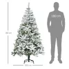 Műfenyő 180 cm műhóval, 750 ágvéggel, összecsukható állvánnyal, beltéri, zöld