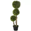 HOMCOM Műnövény, 90 cm, Buxus műnövény virágcserépben, UV-védelemmel ellátott műfa,