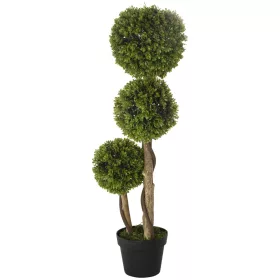 HOMCOM Műnövény, 90 cm, Buxus műnövény virágcserépben, UV-védelemmel ellátott műfa,