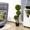 HOMCOM Műnövény, 90 cm, Buxus műnövény virágcserépben, UV-védelemmel ellátott műfa,
