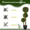 HOMCOM Műnövény, 90 cm, Buxus műnövény virágcserépben, UV-védelemmel ellátott műfa,