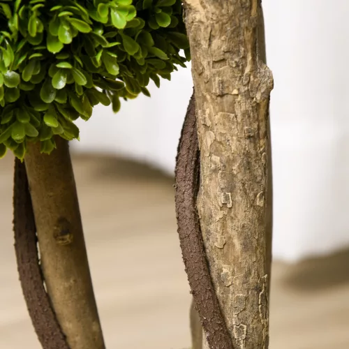 HOMCOM Műnövény, 90 cm, Buxus műnövény virágcserépben, UV-védelemmel ellátott műfa,