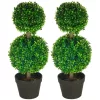 HOMCOM Mesterséges Növények 2 db-os Szett Buxus 60 cm UV-álló Mesterséges Növény Dupla