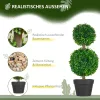 HOMCOM Mesterséges Növények 2 db-os Szett Buxus 60 cm UV-álló Mesterséges Növény Dupla