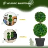 HOMCOM Mesterséges Növények 2 db-os Szett Buxus 60 cm UV-álló Mesterséges Növény Dupla