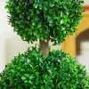 HOMCOM Mesterséges Növények 2 db-os Szett Buxus 60 cm UV-álló Mesterséges Növény Dupla