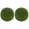HOMCOM 2 darab Műbukfa Gömb 40 cm Dekoráció Beltérre vagy Kültérre Sötétzöld