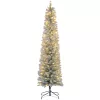 HOMCOM Műfenyő, 210 cm magas karácsonyfa 180 LED-fénnyel, 405 lehajtható ágvéggel,