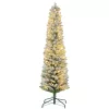 HOMCOM Műfenyő 180 cm magas, 150 LED-fénnyel és 329 ágvéggel, lángálló, ünnepi