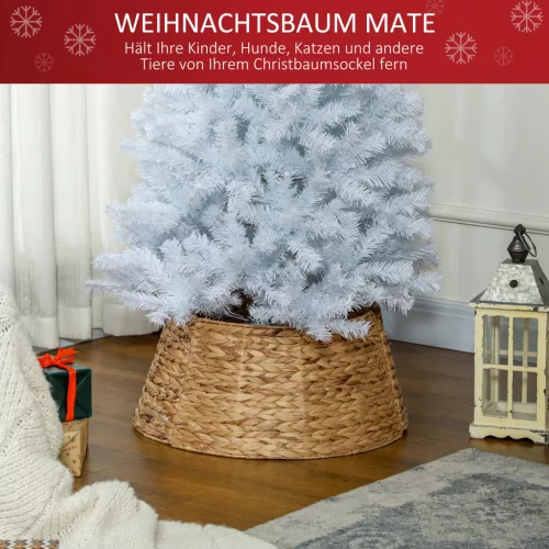 HOMCOM Karácsonyfa szoknya Ø 60 cm Karácsonyfa gallér vízijácintból, karácsonyfa kosár