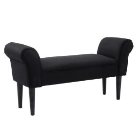 HOMCOM ülőpad hálószobába, ágy melletti pad, kárpitozott pad, fekete, 102x31x51 cm, MDF-ből