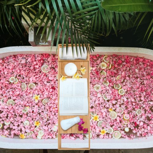 HOMCOM Bambusz fürdőkád tálca, állítható fürdőkád híd 70-105x21,8x5cm természetes