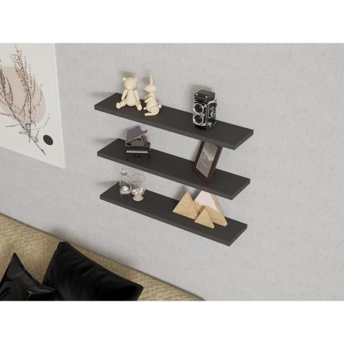 Fali polc szett 3db, antracit