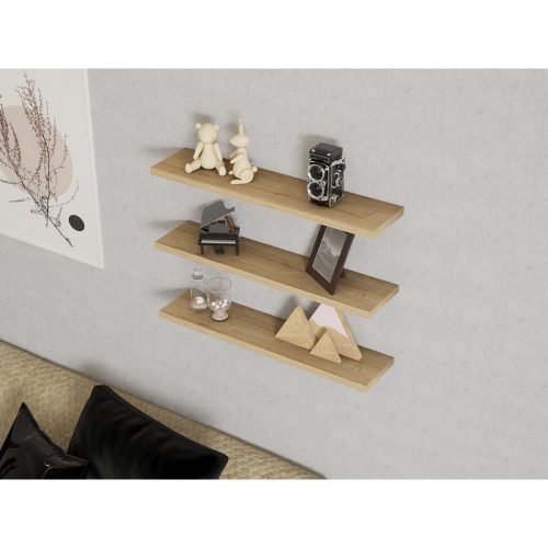 Fali polc szett 3db, zafír tölgy