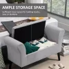 HOMCOM világosszürke ülőpad tárolóval, bársony-poliészter, gumi fa, modern előszobába és