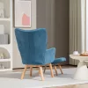 HOMCOM Sessel mit Hocker, Ohrensessel mit Hoher Rückenlehne, Holzbeine, Loungesessel mit getuftetem