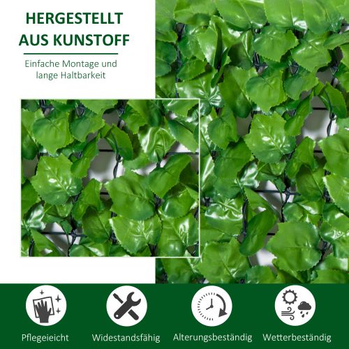 Műsövény belátásgátló, faldekoráció világoszöld 300 x 100 cm