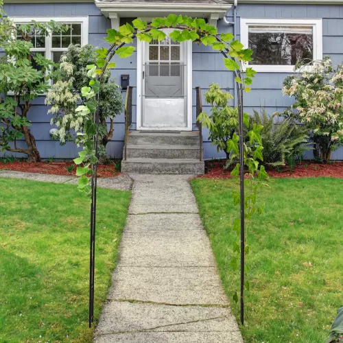 Rácsos növény boltív fém fekete 114 x 30 x 230 cm