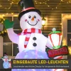 Önfelfújó hóember LED világítással, felfújóval, 240cm magas