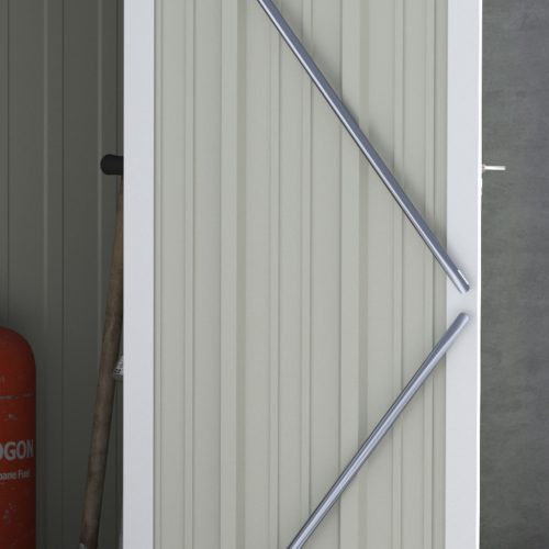 Outsunny Kerti tárolóház kerti faház szerszámtároló ajtóval kültéri acél Zöld 142 x 84 x