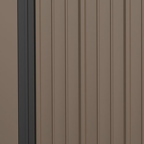 Outsunny Gerätehaus mit Pultdach 1,34 m² Metall Gartenhaus Geräteschuppen verzinkter Stahl Braun