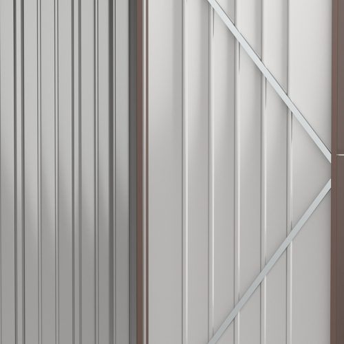 Outsunny Gerätehaus mit Pultdach 1,34 m² Metall Gartenhaus Geräteschuppen verzinkter Stahl Braun