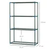 2 db-os polc szett virágoknak, 4 szintes növényállvány, acél, zöld, 70 x 27 x 110