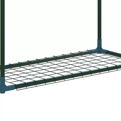 2 db-os polc szett virágoknak, 4 szintes növényállvány, acél, zöld, 70 x 27 x 110