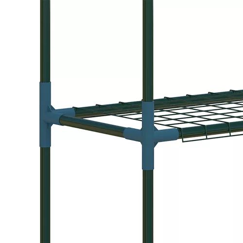 2 db-os polc szett virágoknak, 4 szintes növényállvány, acél, zöld, 70 x 27 x 110