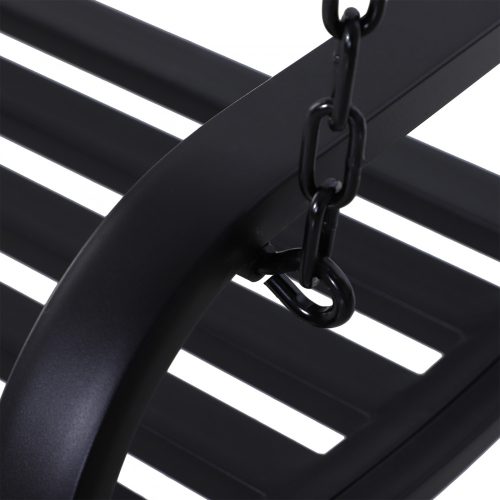 2 üléses hintapad láncokkal fém fekete 127 x 60 x 53 cm
