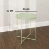 Outsunny Kihajtható Kerti Asztal Ø46 x 50 cm Kerek Időjárásálló Balkon Asztal Kihajtható