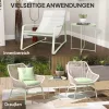 Outsunny Kihajtható Kerti Asztal Ø46 x 50 cm Kerek Időjárásálló Balkon Asztal Kihajtható