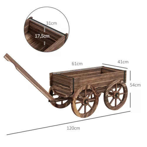 Szekér virágágyás, 30kg terhelhetőség