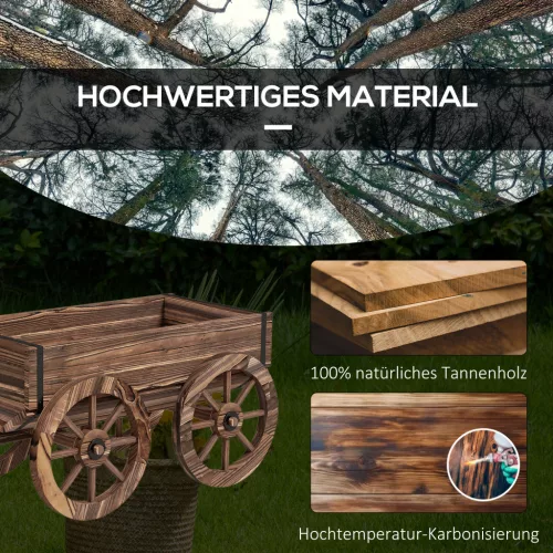 Szekér virágágyás, 30kg terhelhetőség