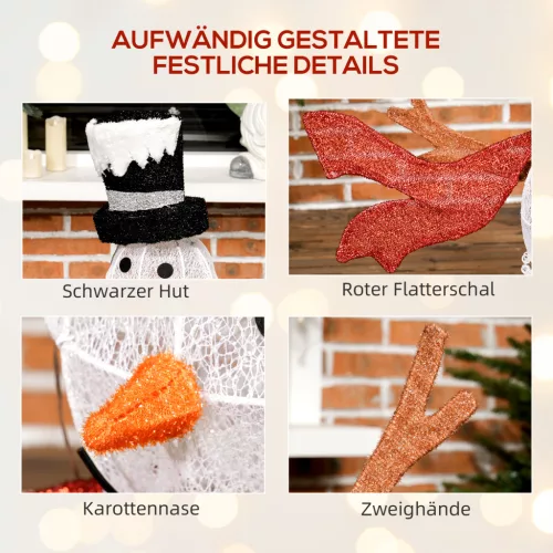 Karácsonyi dekoráció LED-es hóember