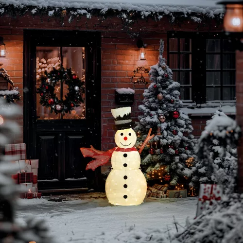 Karácsonyi dekoráció LED-es hóember