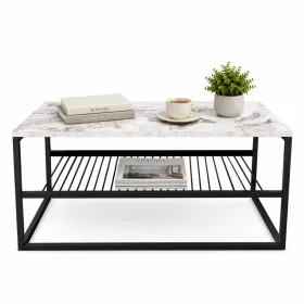 Dohányzóasztal, fehér, 95 x 55 x 42 cm