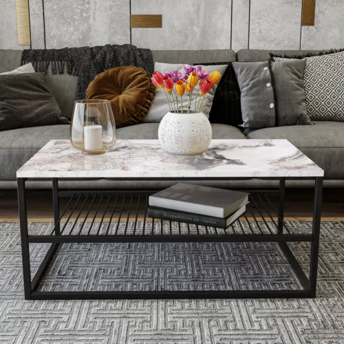 Dohányzóasztal, fehér, 95 x 55 x 42 cm