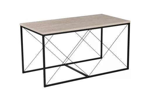 Dohányzóasztal szett, 3 darabos, travertin, fekete, modern stílusú