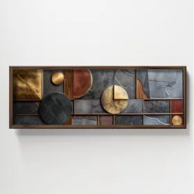 Dekoratív keretes MDF festmény, szürke arany