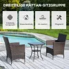 Rattan kerti bútor garnitúra, kisasztalos bisztró garnitúra 3 részes, barna