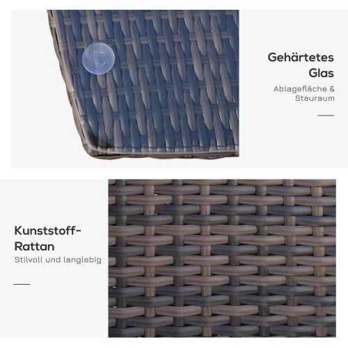 Rattan kerti bútor garnitúra, kisasztalos bisztró garnitúra 3 részes, barna