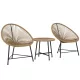 Outsunny Polyrattan Kerti Bútor Készlet, Kültéri Lounge Balkonbútor 2 Személyre, 3 Darabos