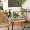 Outsunny Polyrattan Kerti Bútor Készlet, Kültéri Lounge Balkonbútor 2 Személyre, 3 Darabos