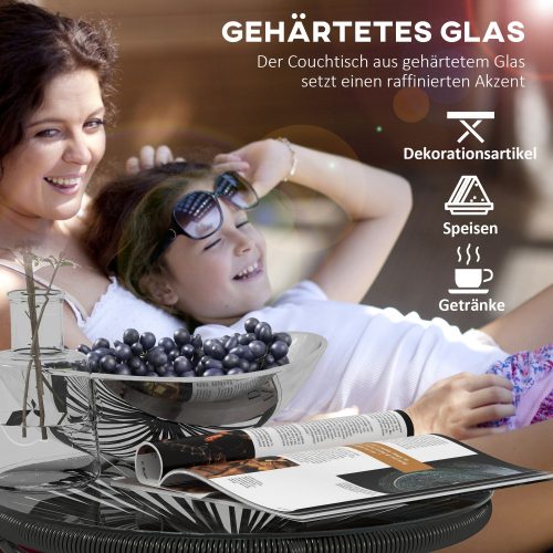 Kerti bisztró asztal, kerek asztal, fekete, 50 x 50 x 50 cm