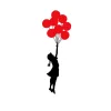 Fém fali dekoráció, balloon, 100x34 cm