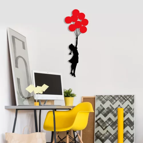 Fém fali dekoráció, balloon, 100x34 cm