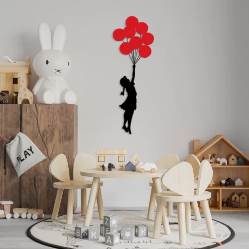 Fém fali dekoráció, balloon, 100x34 cm