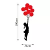 Fém fali dekoráció, balloon, 100x34 cm